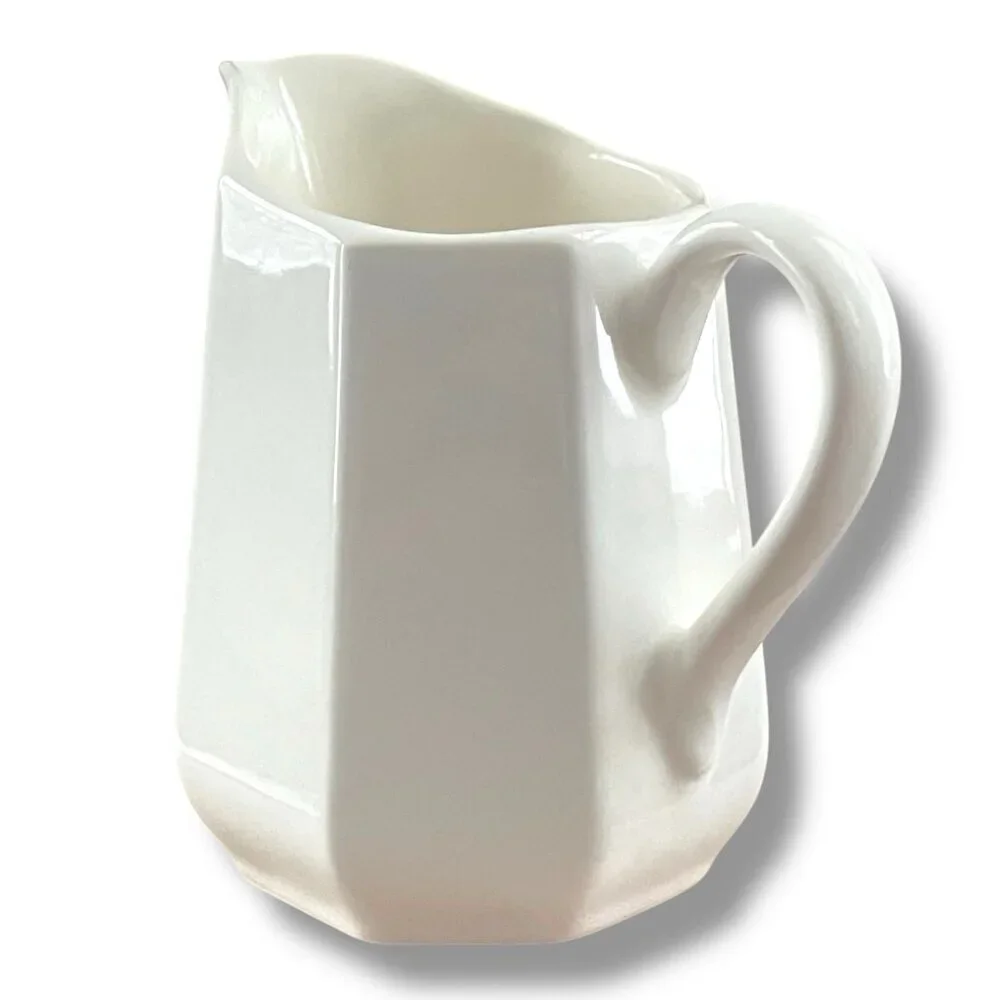 Vintage Harkerware Heritance Ironstone Creamer Bone White 4